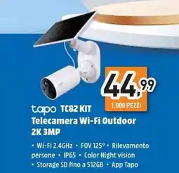 Unieuro tapo TC82 Kit Telecamera Wi-Fi Outdoor 2K 3MP offerta