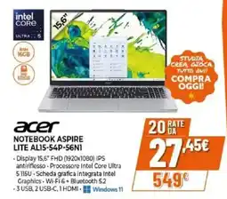 Expert acer NOTEBOOK ASPIRE LITE AL15-54P-56N1 offerta