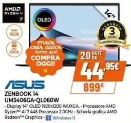 Expert ASUS ZENBOOK 14 UM3406GA-QL060W offerta