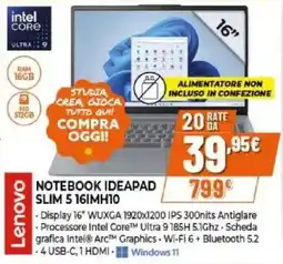 Expert Lenovo NOTEBOOK IDEAPAD SLIM 5 161MH10 offerta