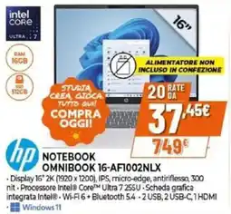 Expert hp NOTEBOOK OMNIBOOK 16-AF1002NLX offerta