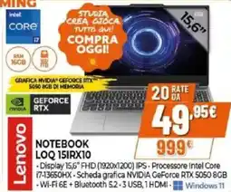 Expert Lenovo NOTEBOOK LOQ 151RX10 offerta