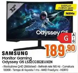 Expert SAMSUNG Monitor Gaming Odyssey G5 LS32CG552EUXEN offerta