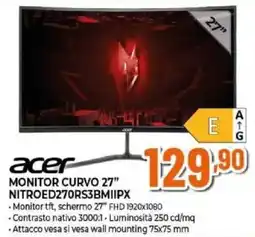 Expert acer MONITOR CURVO 27" NITROED270RS3BMIIPX offerta
