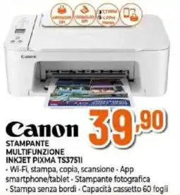 Expert Canon STAMPANTE MULTIFUNZIONE INKJET PIXMA TS37511 offerta