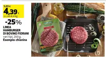 Coop LINEA HAMBURGER DI BOVINO FIORANI offerta