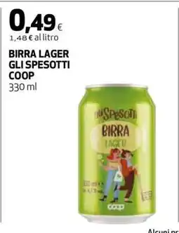 Coop BIRRA LAGER GLI SPESOTTI COOP offerta