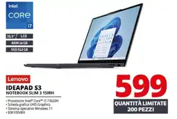 Comet Lenovo IDEAPAD S3 NOTEBOOK SLIM 3 15IRH offerta