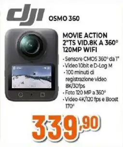Expert Dji movie action 2"TS VID.8K A 360° 120MP wifi offerta