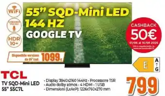 Expert TCL TV SQD-Mini LED 55" 55C7L offerta