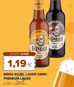 Oasi Birra kozel lager dark/ premium lager offerta