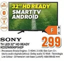 Expert SONY TV LED 32" HD READY KD32W800P1AEP offerta