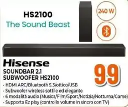 Expert Hisense SOUNDBAR 2.1 SUBWOOFER HS2100 offerta