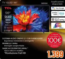 Expert TCL TV QLED 98" 98P89K offerta