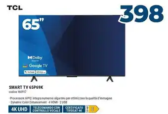 Sinergy TCL SMART TV 65P69K offerta