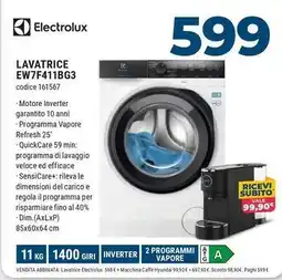 Sinergy Electrolux LAVATRICE EW7F411BG3 offerta
