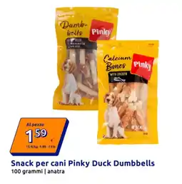 Action Snack per cani Pinky Duck Dumbbells offerta
