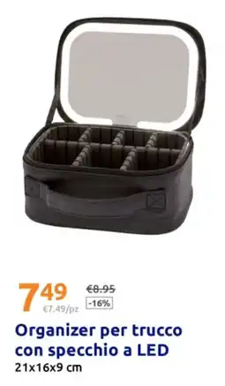 Action Organizer per trucco con specchio a LED offerta