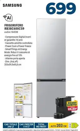 Sinergy SAMSUNG FRIGORIFERO RB38C600CS9 offerta