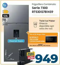 Sinergy SAMSUNG Frigorifero Combinato Serie 7300 RT53DG7B14S9 offerta