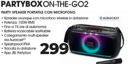 Sinergy JBL Partyboxon-the-go2 party speaker portatile con microfono offerta