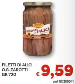 Vivo Supermercati Filetti di alici o.g. ZAROTTI offerta