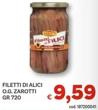 Vivo Supermercati Filetti di alici o.g. ZAROTTI offerta