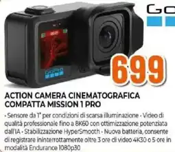 Expert Gopro action camera cinematografica compatta mission 1 pro offerta