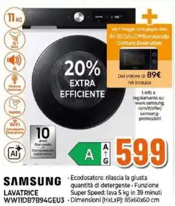 Expert SAMSUNG LAVATRICE WW11DB7B94GEU3 offerta