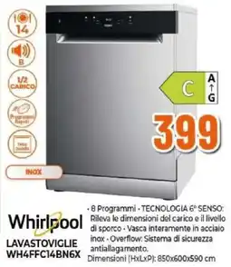 Expert Whirlpool LAVASTOVIGLIE WH4FFC14BN6X offerta