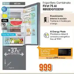 Expert SAMSUNG Frigorifero Combinato First 75 Al RB53DG703DS9 offerta