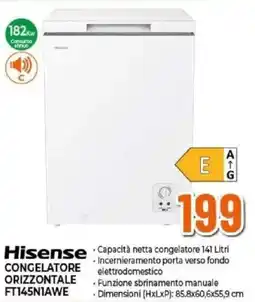 Expert Hisense CONGELATORE ORIZZONTALE FT145N1AWE offerta