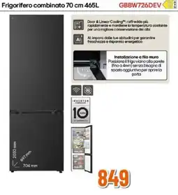 Expert LG Frigorifero combinato 70 cm 465L GBBW726DEV offerta