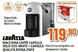 Expert Lavazza macchina caffè capsule jolie evo white + capsule 216PZ offerta