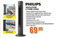 Expert PHILIPS VENTILATORE A TORRE CX5535 offerta