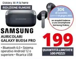 Comet Samsung auricolari galaxy buds4 pro offerta