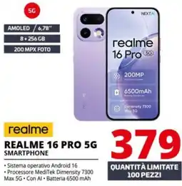 Comet REALME 16 PRO 5G SMARTPHONE offerta
