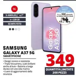 Comet SAMSUNG GALAXY A37 5G SMARTPHONE offerta