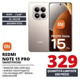 Comet Xiaomi REDMI NOTE 15 PRO SMARTPHONE offerta