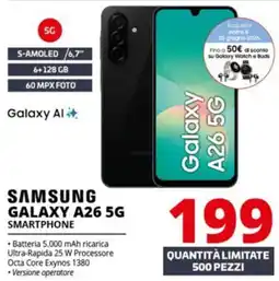 Comet SAMSUNG GALAXY A26 5G SMARTPHONE offerta