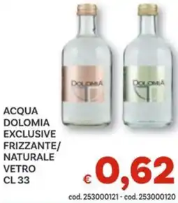 Vivo Supermercati Acqua dolomia exclusive frizzante/ naturale vetro offerta