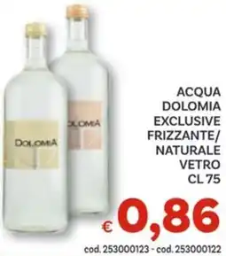 Vivo Supermercati Acqua dolomia exclusive frizzante/ naturale vetro offerta