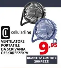Comet Cellularline ventilatore portatile da scrivania DESKBREEZEK/V offerta