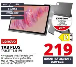 Comet Lenovo TAB PLUS TABLET TB351FU offerta