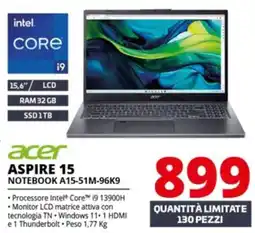 Comet acer ASPIRE 15 NOTEBOOK A15-51M-96K9 offerta