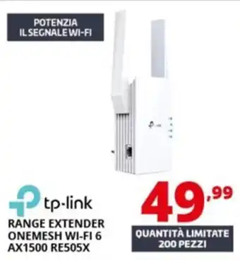 Comet tp-link RANGE EXTENDER ONEMESH WI-FI 6 AX1500 RE505X offerta