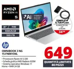 Comet hp OMNIBOOK 3 NG 15-FN0015NL offerta