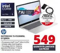 Comet hp NOTEBOOK 15-FD2008NL D13JMEA offerta