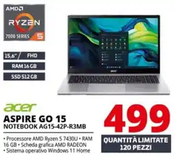 Comet acer ASPIRE GO 15 NOTEBOOK AG15-42P-R3MB offerta