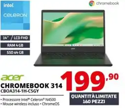 Comet acer CHROMEBOOK 314 CBOA314-1H-C5GY offerta